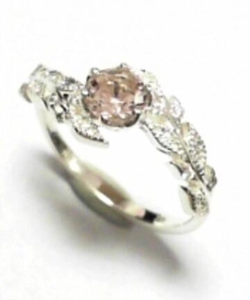SR1948P PINK 6CLAW CZ LEAF DRESS RING