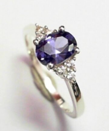 SR1955T OVAL TANZANITE CZ FANCY DRESS RING