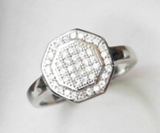 SS--15R SILVER MICRO SETTING CZ RING