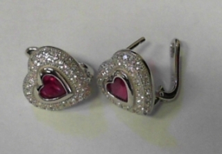 SS--19E SILVER FANCY HEART EARRINGS