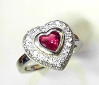SS--19R SILVER MICRO SETTING HEART RING